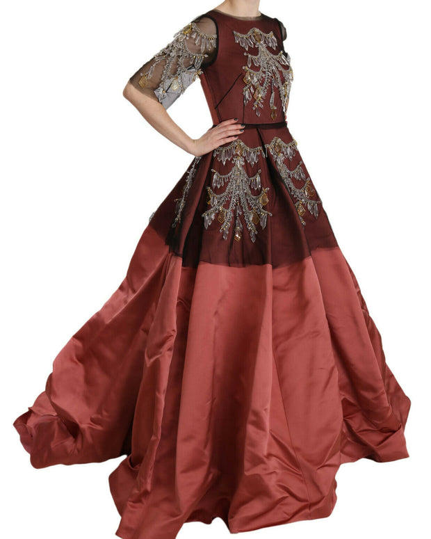 Crystal Chandelier Silk Princess Gown Dress