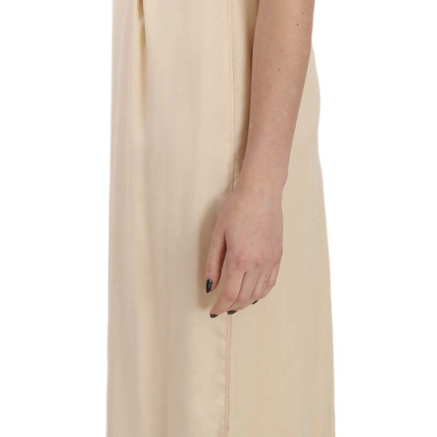 Silk Column Garterized Sleeve Gown