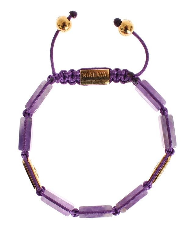 Dazzling Diamond Gold-Plated Amethyst Bracelet