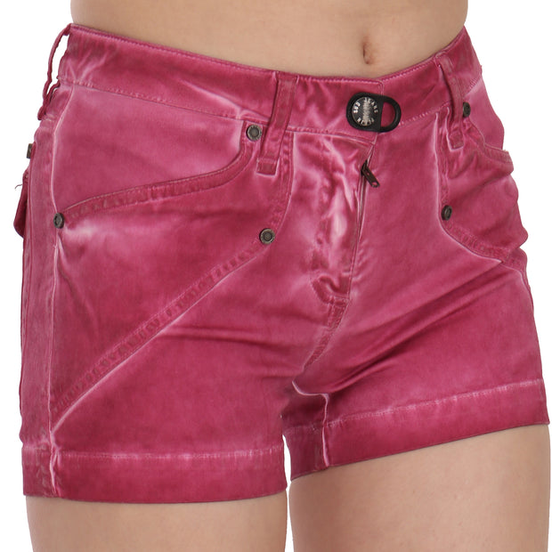 Chic Pink Washed Denim Shorts