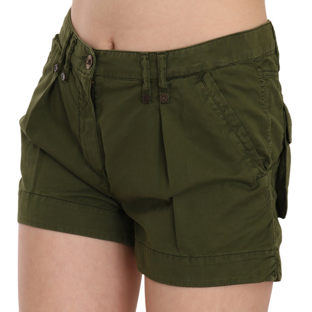 Emerald Mid Waist Cotton Shorts