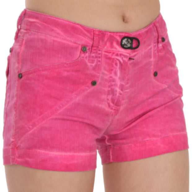 Chic Pink Mid Waist Mini Shorts