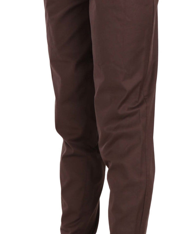 Brown High Waist Tapered Formal Trousers Pants