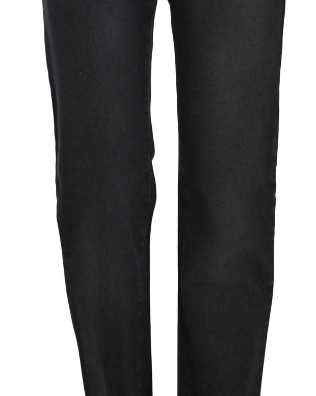 Black Washed High Waist Straight Denim Pants Jeans