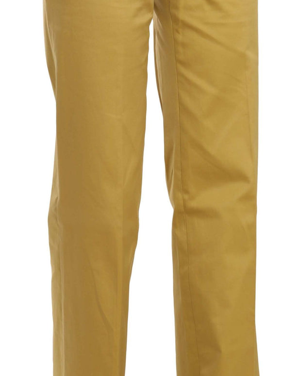 Mustard Yellow Straight Formal Trousers Pants