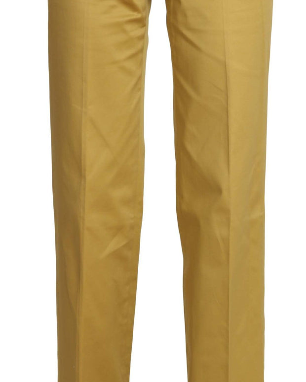 Mustard Yellow Straight Formal Trousers Pants