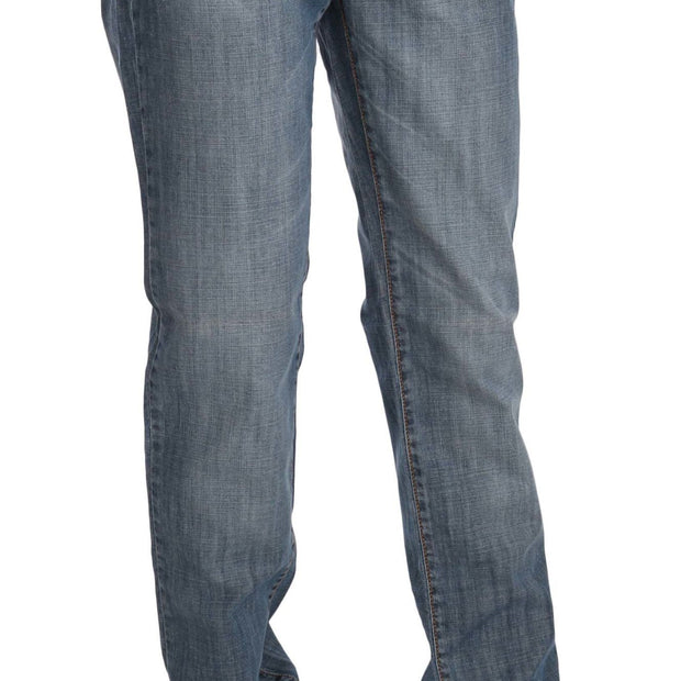 Chic Blue Washed Slim Fit Denim Jeans