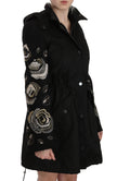 Elegant Black Beaded Parka Jacket for Women