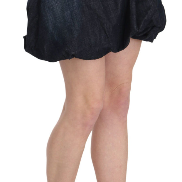 Chic Dark Blue A-Line Mini Skirt