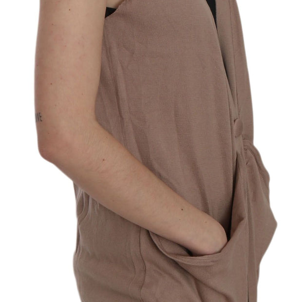 Chic Sleeveless Cotton Cardigan Vest - Elegant Brown