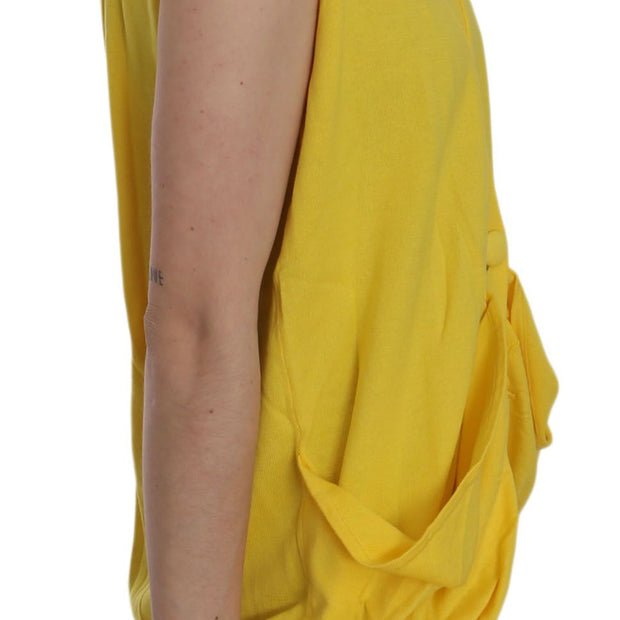 Elegant Yellow Sleeveless Cotton Vest