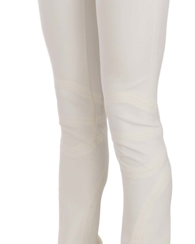 White Mid Waist Skinny Dress Trousers Pants