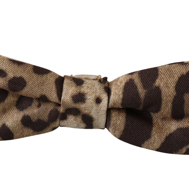 Exquisite Silk Leopard Print Bow Tie