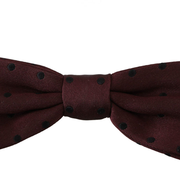 Elegant Silk Purple Dotted Bow Tie