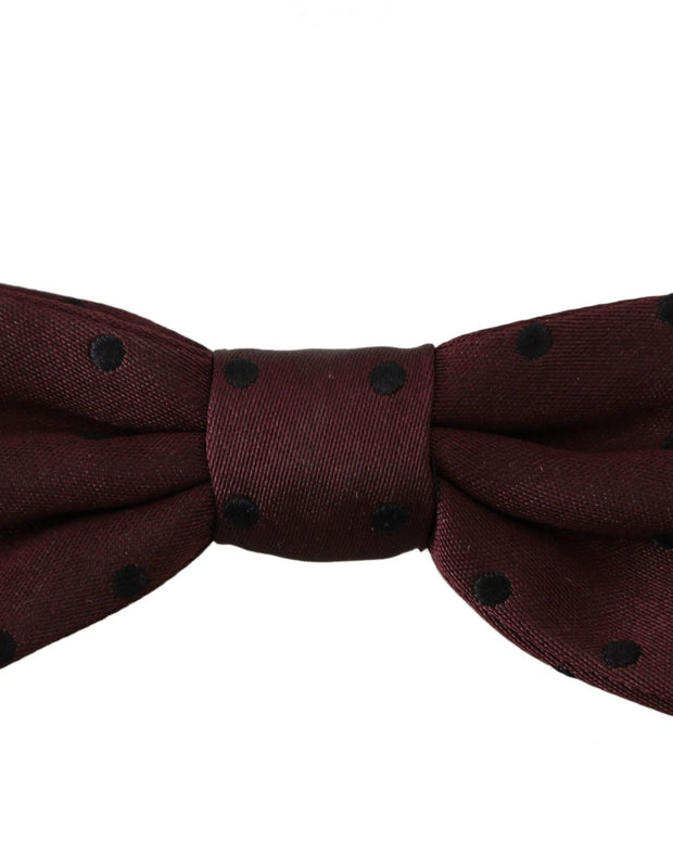 Purple Dotted Silk Adjustable Neck Papillon Bow Tie