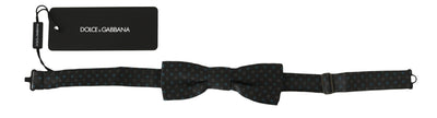 Elegant Gray Silk Patterned Bow Tie