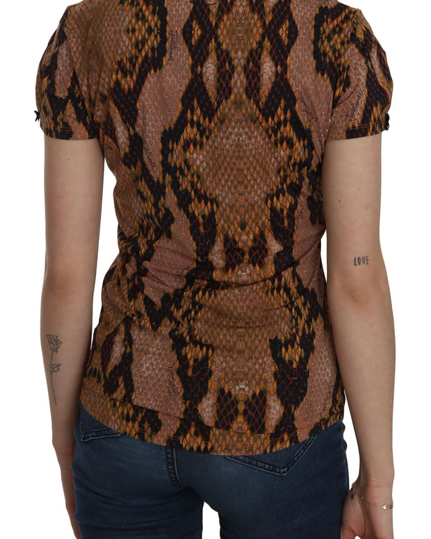 Snake Skin Print Short Sleeve Top T-shirt