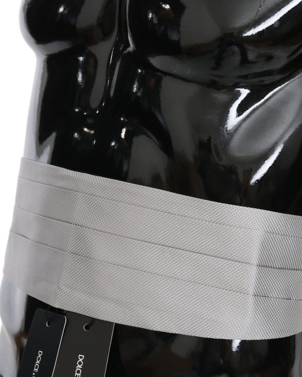 Gray Men Waist Belt 100% Silk Cummerbund