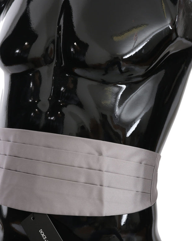 Gray Men Waist Belt 100% Silk Cummerbund