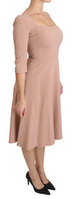 Elegant Light Pink A-Line Knee Length Dress