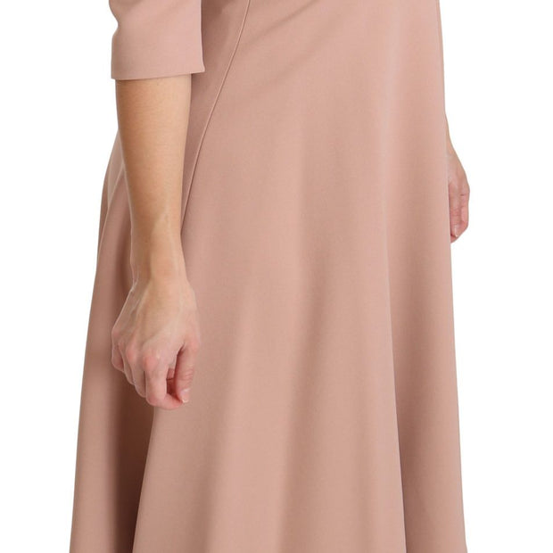 Elegant Light Pink A-Line Knee Length Dress