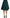 Green Pleated A-line High Waist Cotton  Skirt