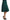 Green Pleated A-line High Waist Cotton  Skirt