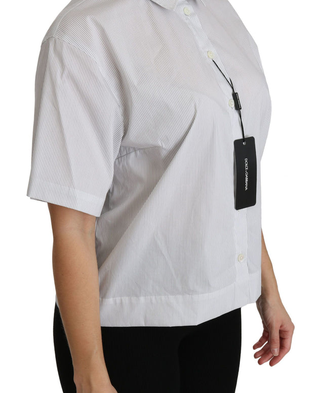 White Collared Short Sleeve Polo Shirt Top