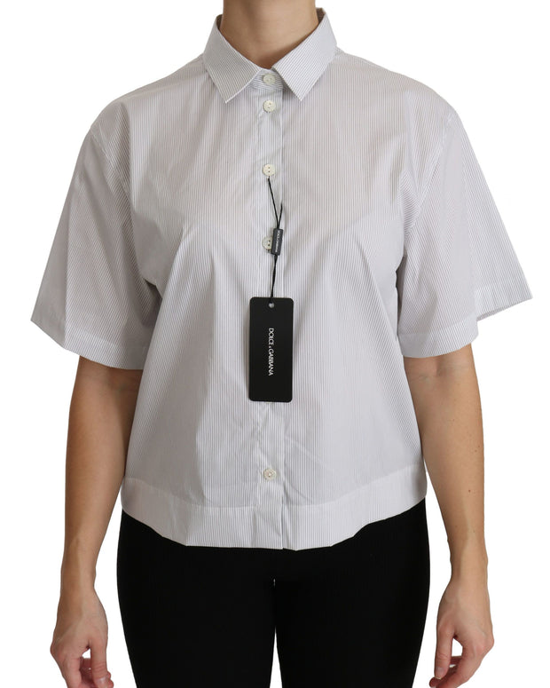 White Collared Short Sleeve Polo Shirt Top