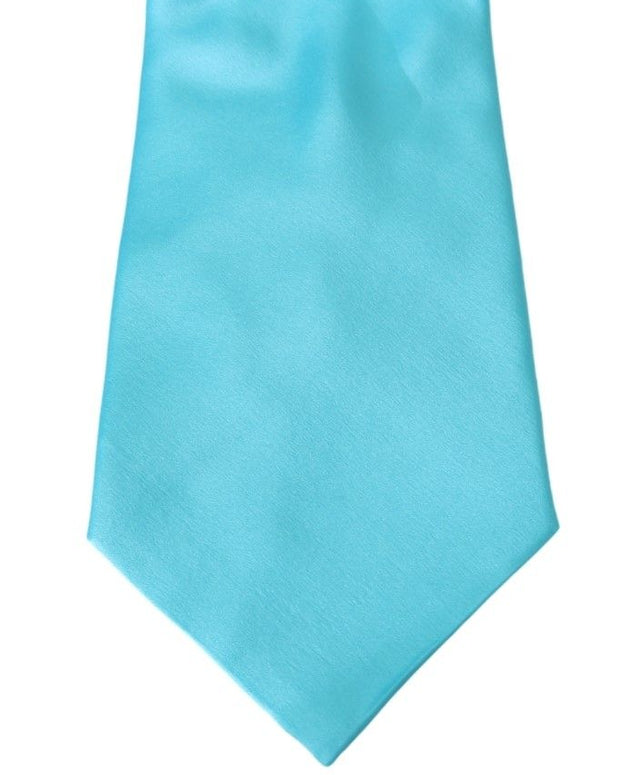 Light Blue Wide Mens Necktie Accessory 100% Silk Tie