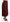 Red High Waist Pleated Maxi Wool Skirt