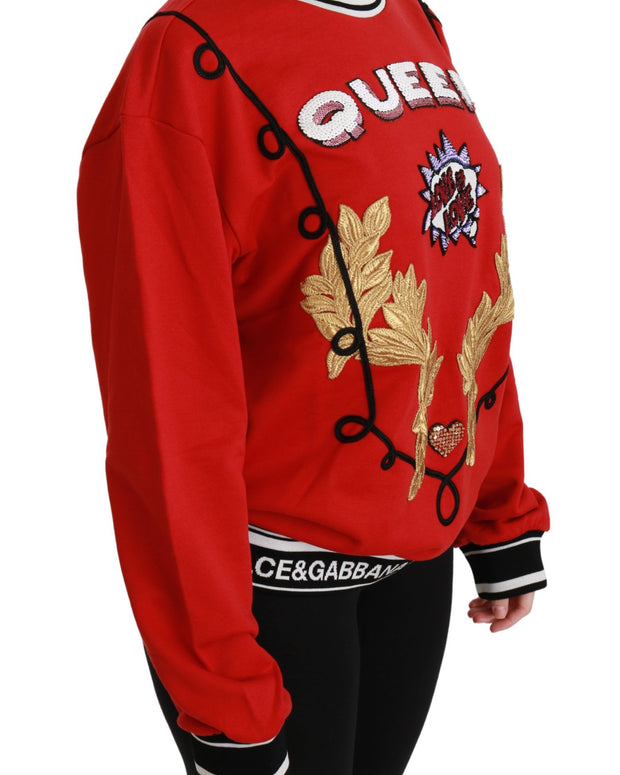 Red Queen Sequined Love Pullover Sweater