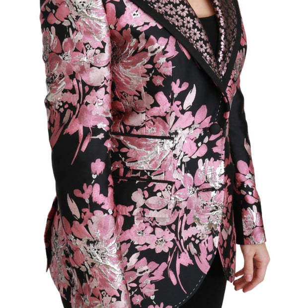 Elegant Floral Jacquard Blazer