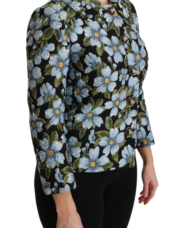 Multicolor Floral Blazer Coat Polyester Jacket