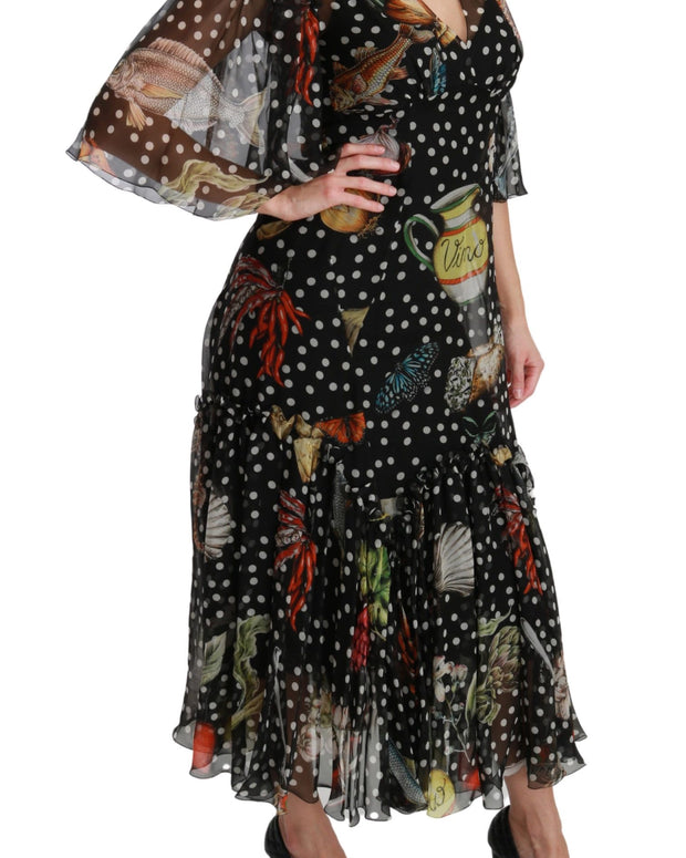 Black Sea Fish Sicily A-line Shift Dress