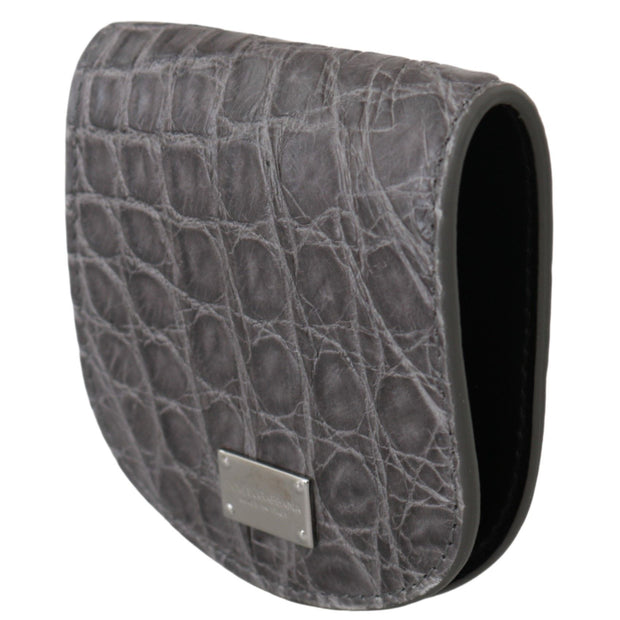 Exotic Gray Leather Condom Case Wallet