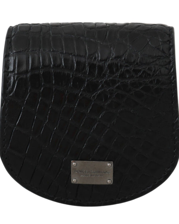 Black Exotic Skin Pocket Condom Case Holder