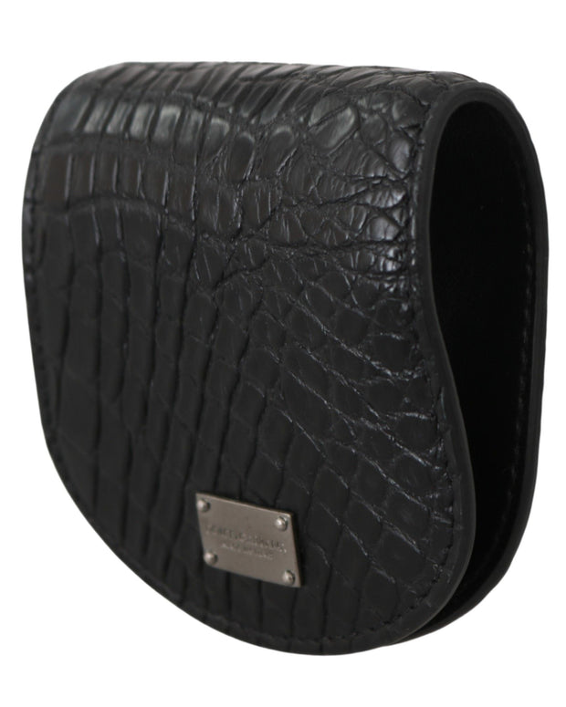 Black Exotic Skin Pocket Condom Case Holder