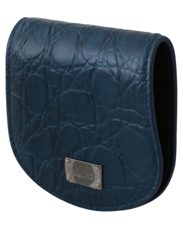 Blue Leather Holder Pocket Condom Case
