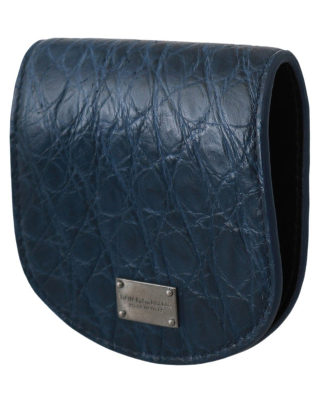 Blue Holder Pocket Wallet Blue Exotic Skin Condom Case