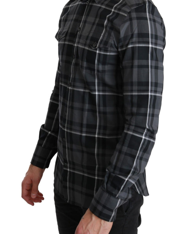 Gray Checkered Heart Collar MARTINI Shirt