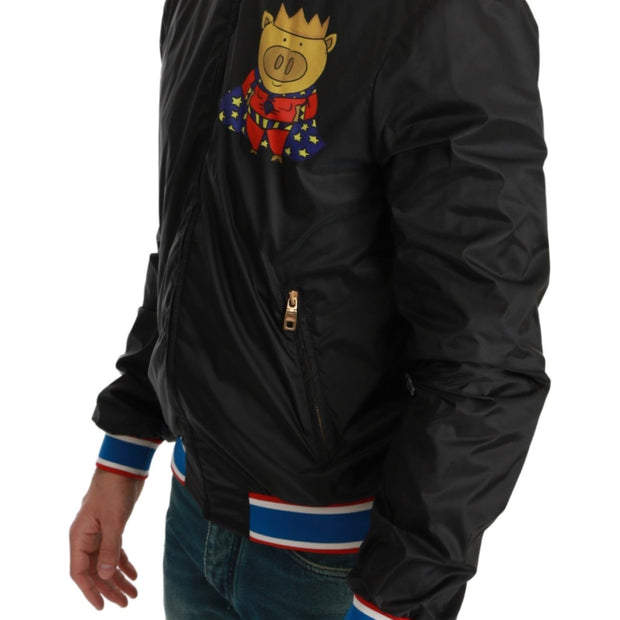 Elegant Multicolor Motive Bomber Jacket