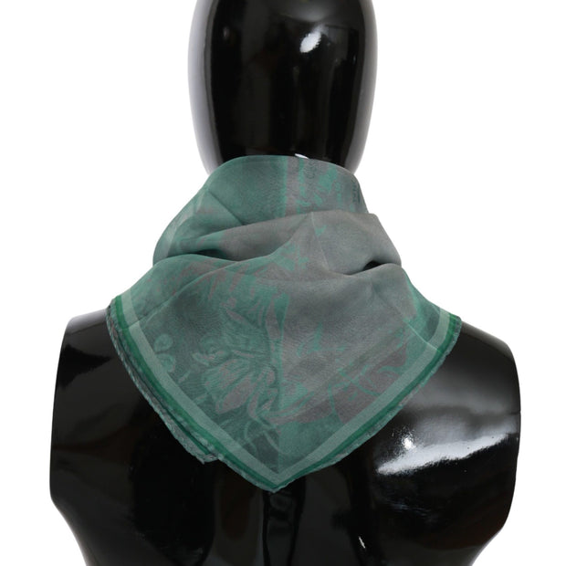 Elegant Silk Green Printed Scarf