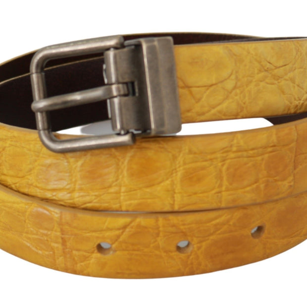 Exotic Yellow Animal Pattern Leather Belt