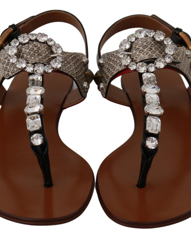 Leather Ayers Crystal Sandals Flip Flops Shoes