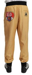 Gold Year Of The Pig Cotton Mens Pants