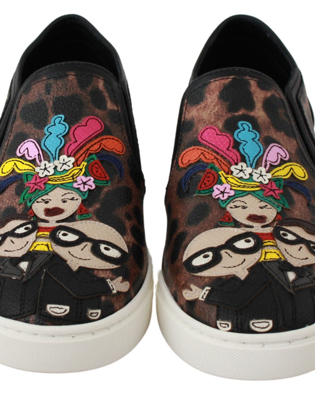 Leather Leopard #dgfamily Loafers Shoes
