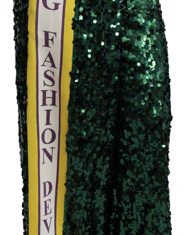 Green Sequin Trousers Queens Angel Pants