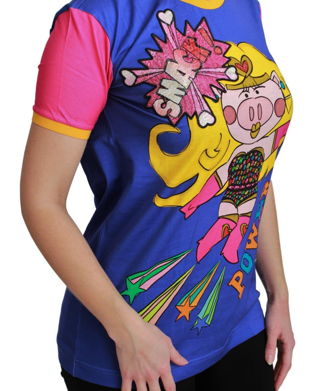 Purple PIG SUPERGIRL Top Cotton T-shirt