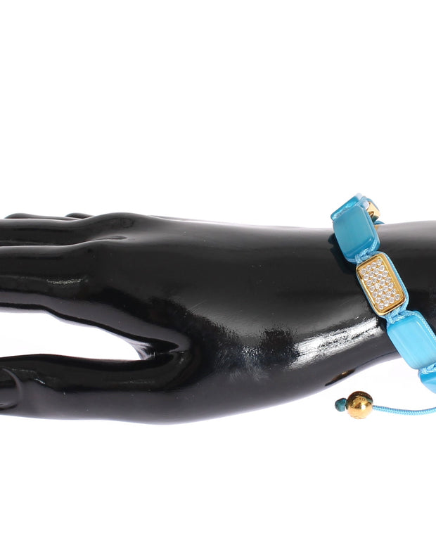 Elegant Blue Opal & Diamond-Studded Bracelet